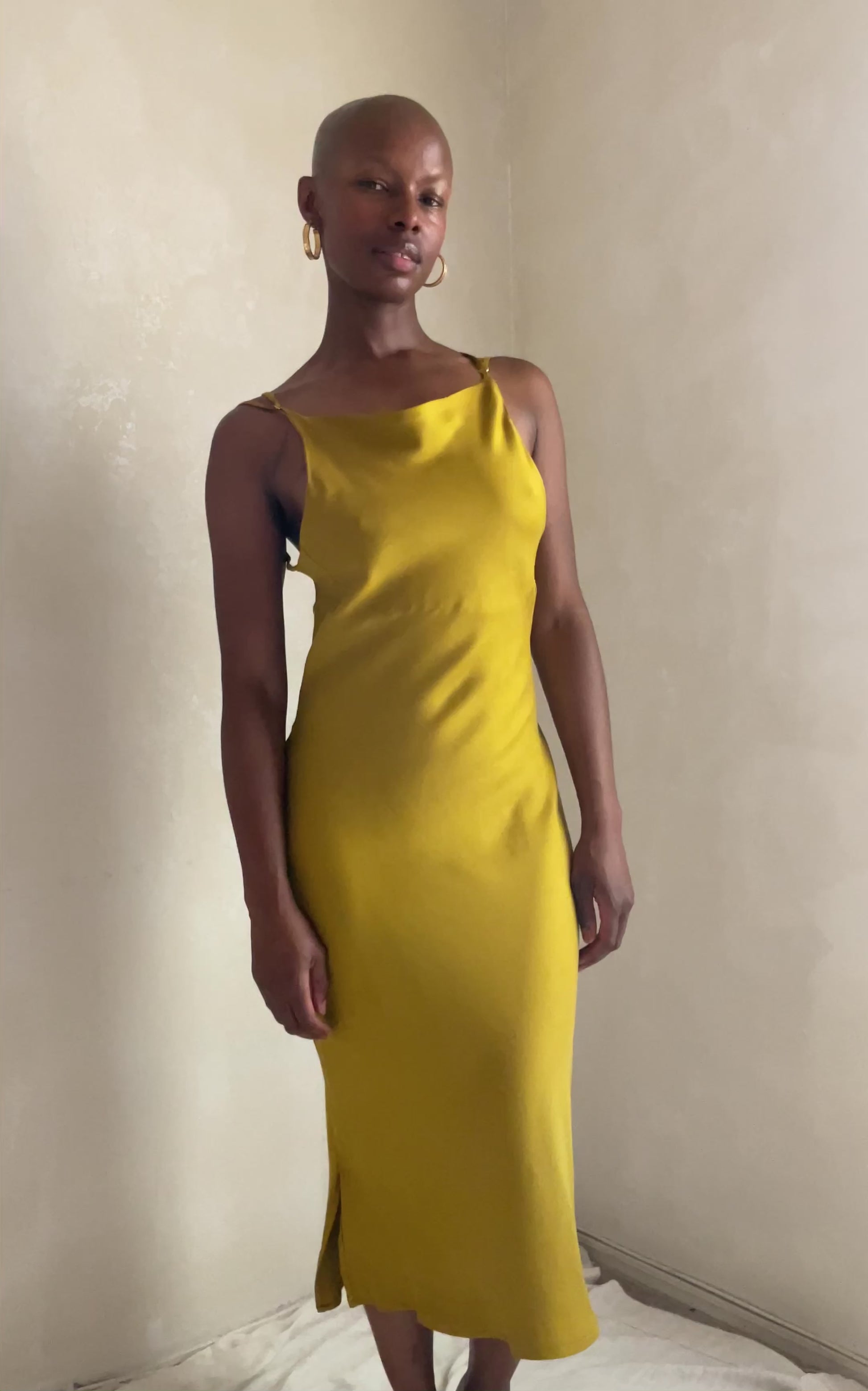 Front of Golden Slip DDress