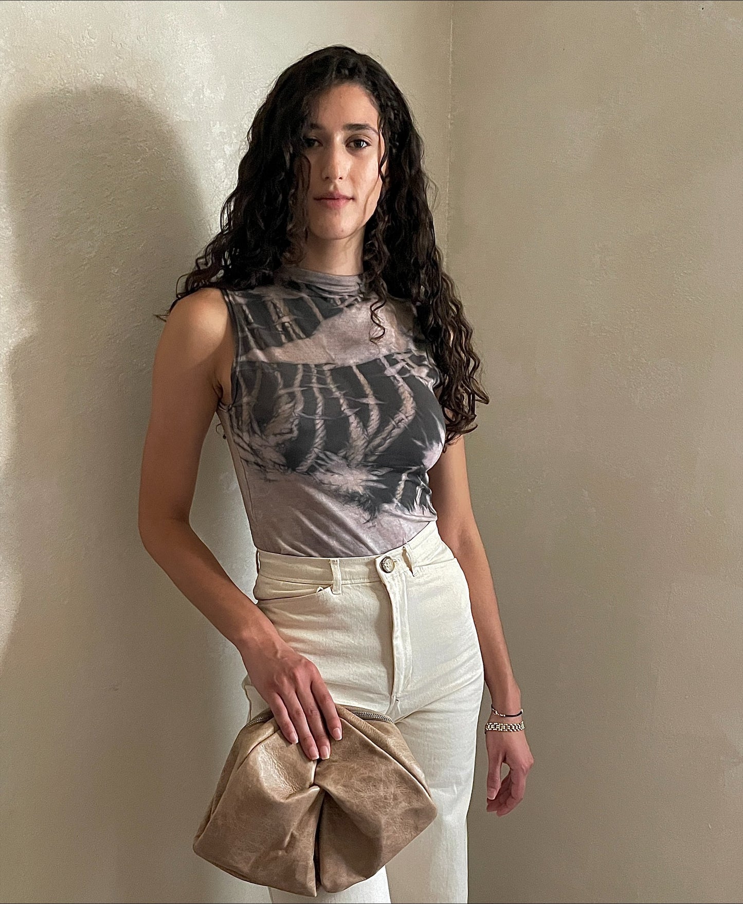 Dimitra top- Black and tan