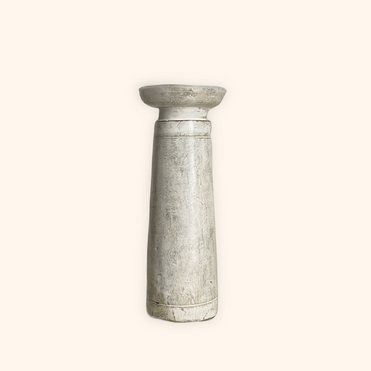 White pillar candle holder | Artisanal made 