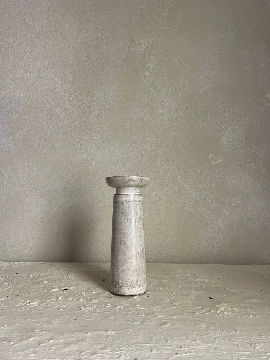 White pillar candle holder | Artisanal made 