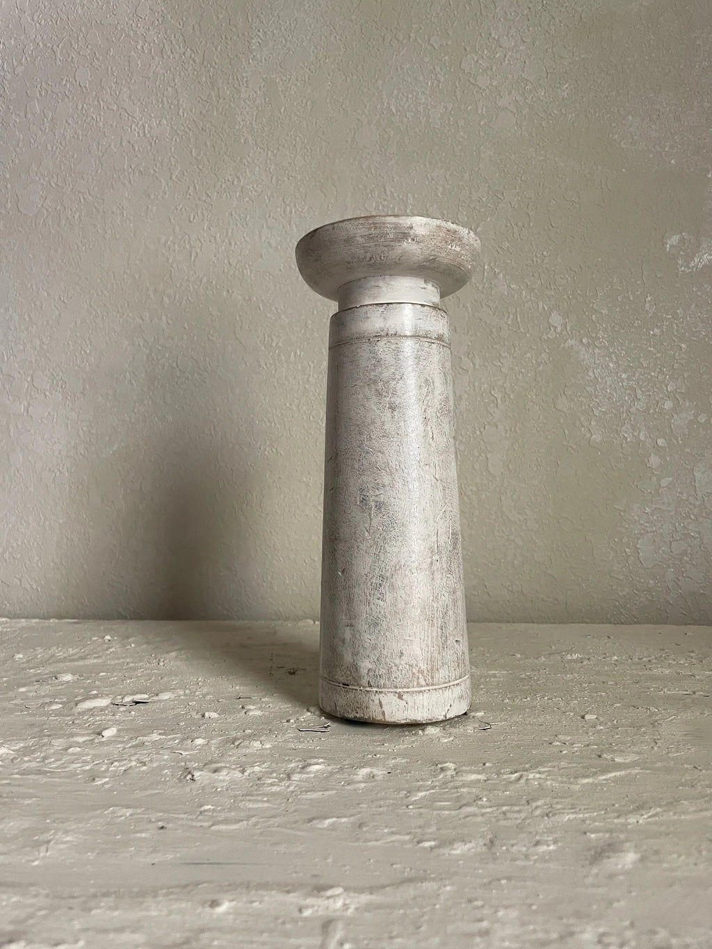 White pillar candle holder | Artisanal made 